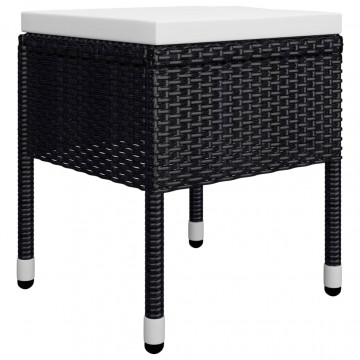 Set mobilier de grădină, 5 piese, negru - Img 6