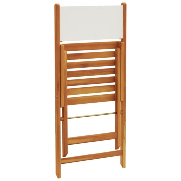 Set mobilier de grădină 5 piese textil alb crem/lemn masiv - Img 6