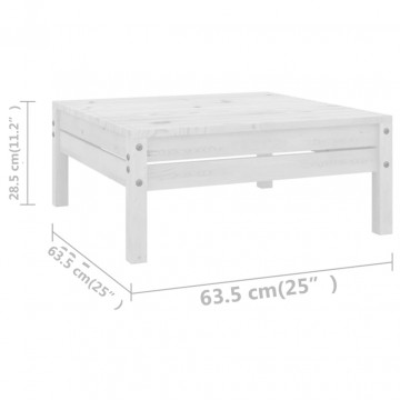 Set mobilier de grădină, 6 piese, alb, lemn masiv de pin - Img 6