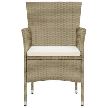 Set mobilier de grădină, 7 piese, bej, poliratan - Img 8