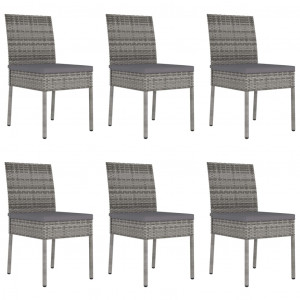 Set mobilier de grădină, 7 piese, gri, poliratan - Img 5