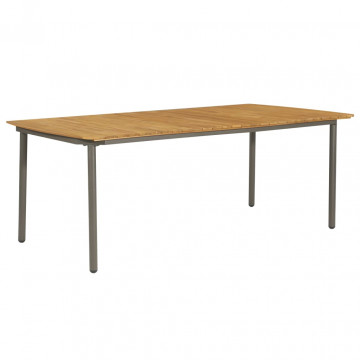 Set mobilier de grădină, 7 piese, gri, poliratan - Img 5
