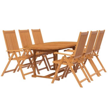 Set mobilier de grădină, 7 piese, lemn masiv de acacia - Img 3