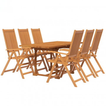 Set mobilier de grădină, 7 piese, lemn masiv de acacia - Img 3