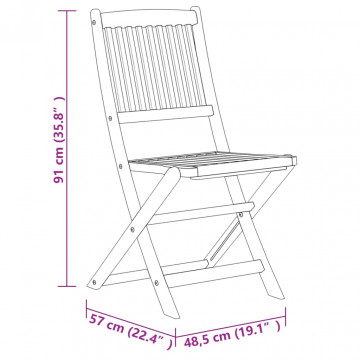 Set mobilier de grădină, 7 piese, lemn masiv de acacia - Img 7