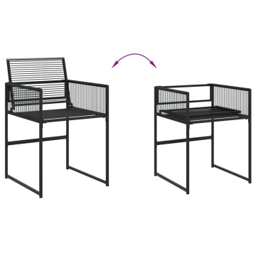Set mobilier de grădină, 7 piese, negru, poliratan - Img 4