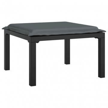 Set mobilier de grădină, 7 piese, negru și gri, poliratan - Img 7