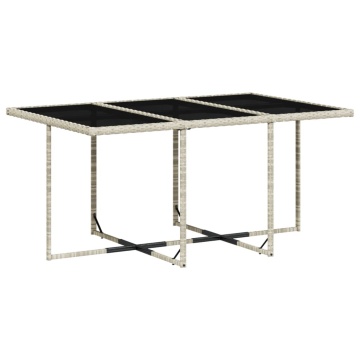 Set mobilier de grădină cu perne 11 piese gri deschis poliratan - Img 4