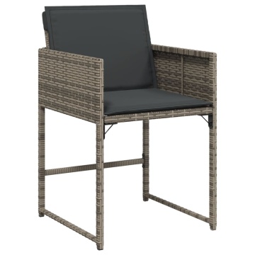 Set mobilier de grădină cu perne, 11 piese, gri, poliratan - Img 5