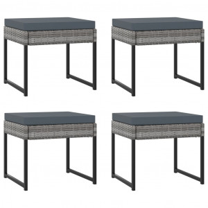 Set mobilier de grădină cu perne, 11 piese, gri, poliratan - Img 5