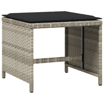 Set mobilier de grădină cu perne 13 piese gri deschis poliratan - Img 5