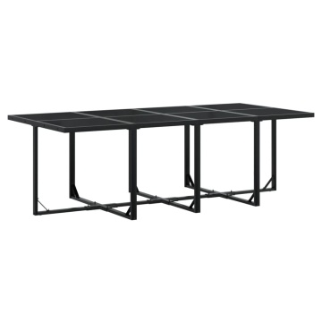 Set mobilier de grădină cu perne, 13 piese, negru, poliratan - Img 3