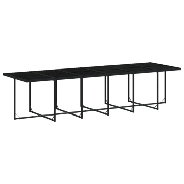 Set mobilier de grădină cu perne, 13 piese, negru, poliratan - Img 4