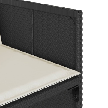 Set mobilier de grădină cu perne, 13 piese, negru, poliratan - Img 7