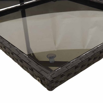 Set mobilier de grădină cu perne, 13 piese, negru, poliratan - Img 6