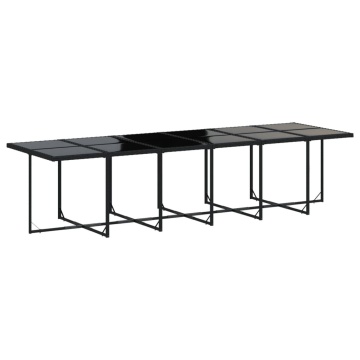 Set mobilier de grădină cu perne, 17 piese, negru, poliratan - Img 5