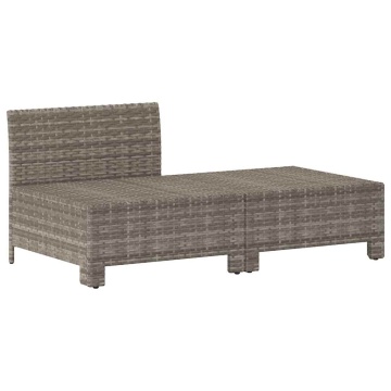 Set mobilier de grădină cu perne, 2 piese, gri, poliratan - Img 3
