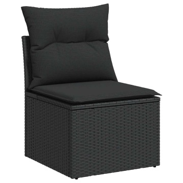 Set mobilier de grădină cu perne, 2 piese poliratan/lemn acacia - Img 4