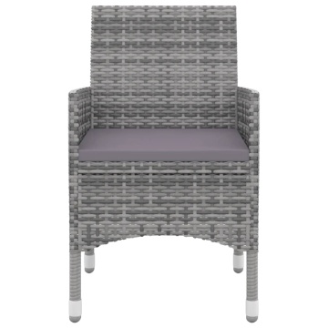 Set mobilier de grădină cu perne, 3 buc, poliratan și sticlă - Img 4