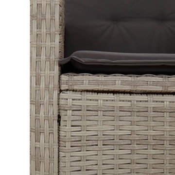 Set mobilier de grădină cu perne, 3 piese,gri deschis,poliratan - Img 5