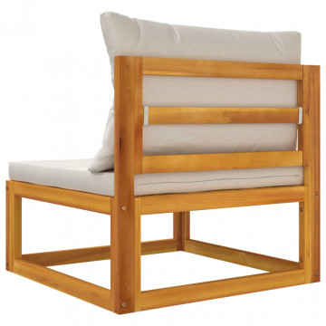 Set mobilier de grădină cu perne, 3 piese, lemn masiv acacia - Img 5
