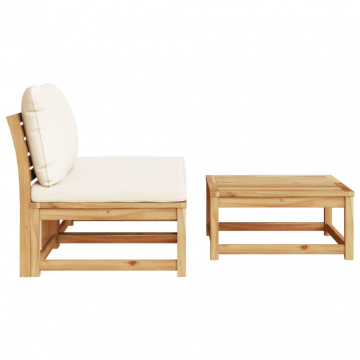 Set mobilier de grădină cu perne, 3 piese, lemn masiv acacia - Img 8