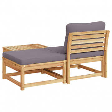 Set mobilier de grădină cu perne, 3 piese, lemn masiv acacia - Img 5