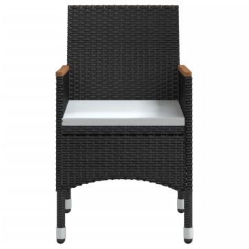 Set mobilier de grădină cu perne, 3 piese, negru - Img 4