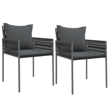 Set mobilier de grădină cu perne, 3 piese, poliratan și oțel - Img 4