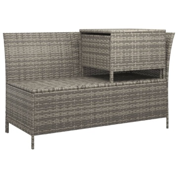 Set mobilier de grădină cu perne, 4 piese, gri, poliratan - Img 6