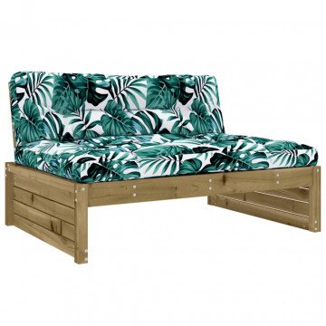 Set mobilier de grădină cu perne, 4 piese, lemn de pin tratat - Img 4