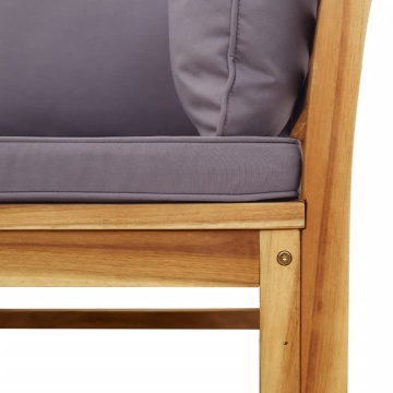 Set mobilier de grădină cu perne, 4 piese, lemn masiv de acacia - Img 5