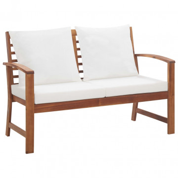 Set mobilier de grădină cu perne, 4 piese, lemn masiv de acacia - Img 5