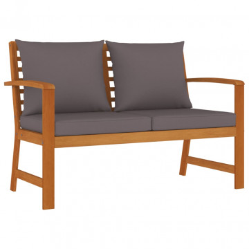 Set mobilier de grădină cu perne, 4 piese, lemn masiv de acacia - Img 4