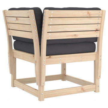 Set mobilier de grădină cu perne, 4 piese, lemn masiv de pin - Img 4