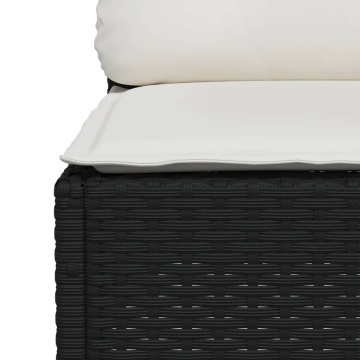Set mobilier de grădină cu perne, 4 piese, negru, poliratan - Img 8