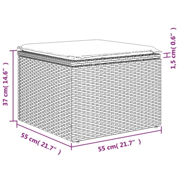 Set mobilier de grădină cu perne, 4 piese, negru, poliratan - Img 7