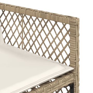 Set mobilier de grădină cu perne, 5 piese, bej, poliratan - Img 7