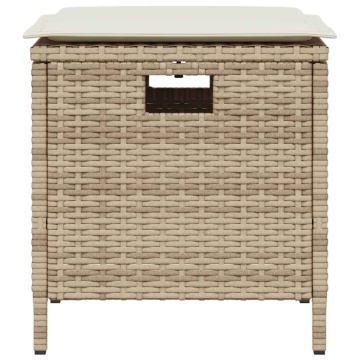 Set mobilier de grădină cu perne, 5 piese, bej, poliratan - Img 3