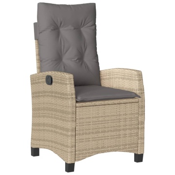 Set mobilier de grădină cu perne, 5 piese, bej, poliratan - Img 3