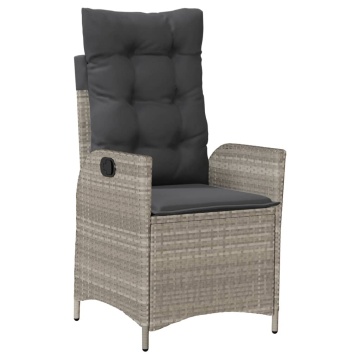 Set mobilier de grădină cu perne, 5 piese gri deschis poliratan - Img 3