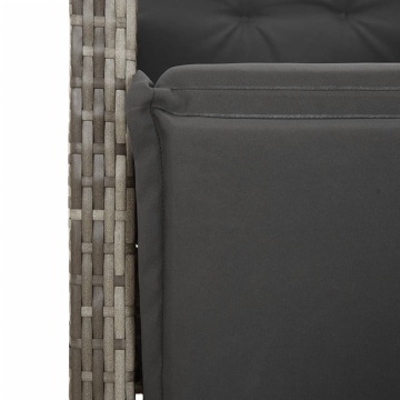 Set mobilier de grădină cu perne, 5 piese, gri, poliratan - Img 6