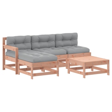Set mobilier de grădină cu perne, 5 piese, lemn masiv douglas - Img 2