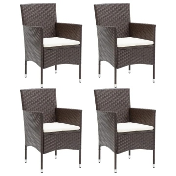 Set mobilier de grădină cu perne, 5 piese, maro, poliratan - Img 3
