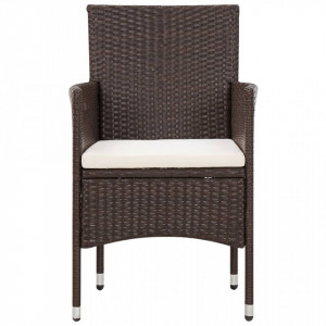 Set mobilier de grădină cu perne, 5 piese, maro, poliratan - Img 7