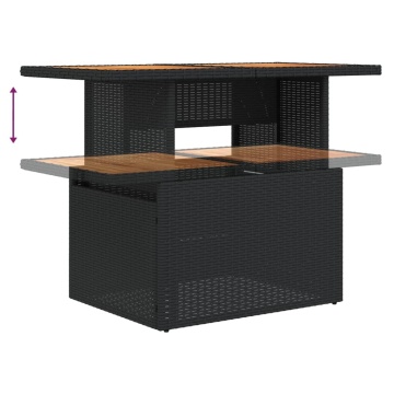 Set mobilier de grădină cu perne, 5 piese, negru, poliratan - Img 7