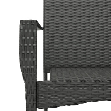 Set mobilier de grădină cu perne, 5 piese, negru, poliratan - Img 7