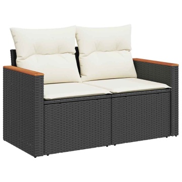 Set mobilier de grădină cu perne, 5 piese,poliratan/lemn acacia - Img 4