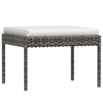 Set mobilier de grădină cu perne, 6 piese, gri, poliratan - Img 6