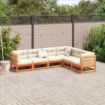 Set mobilier de grădină cu perne, 6 piese, lemn masiv de pin - Img 3